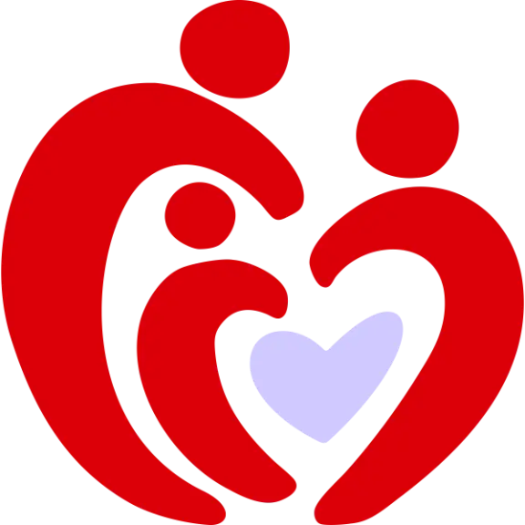 Illustration of family with heart